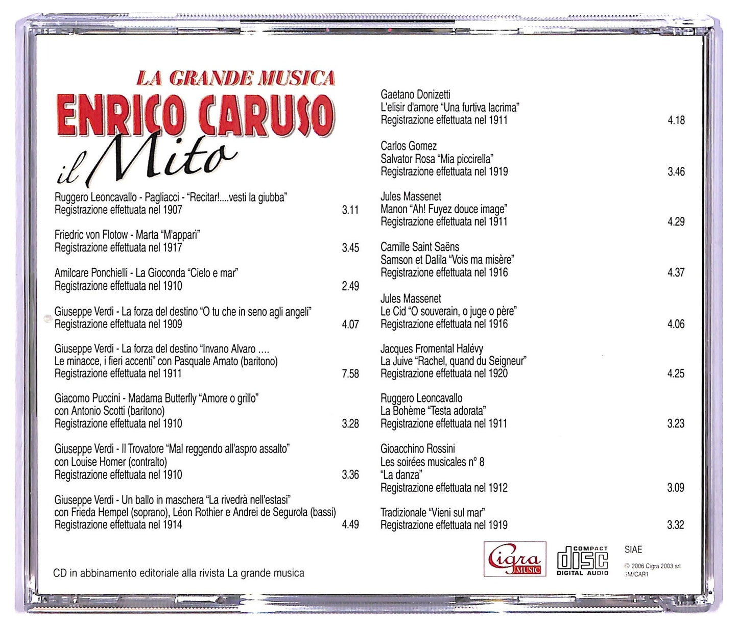 EBOND Enrico Caruso il Mito - La grande Musica CD CD067843