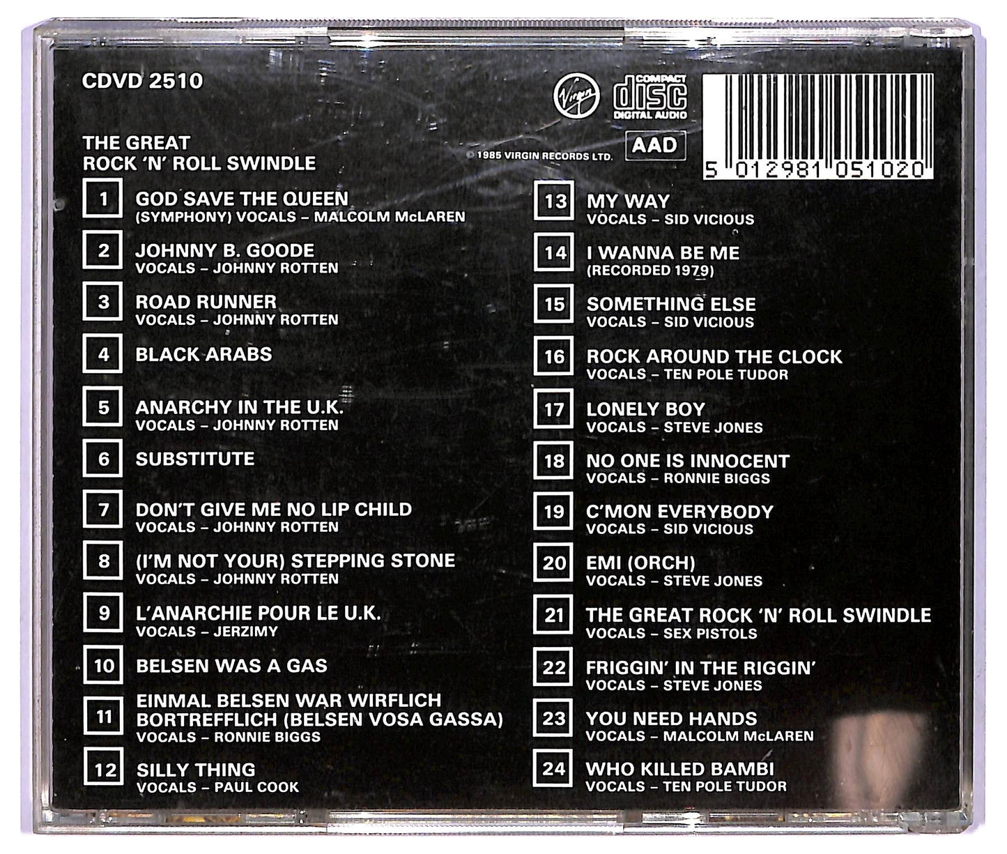 EBOND Sex Pistols - The Great Rock 'N' Roll Swindle ALBUM JEWEL CASE CD CD067908