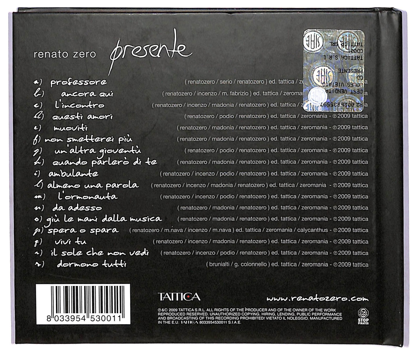 EBOND Renato Zero - Presente CD CD068317