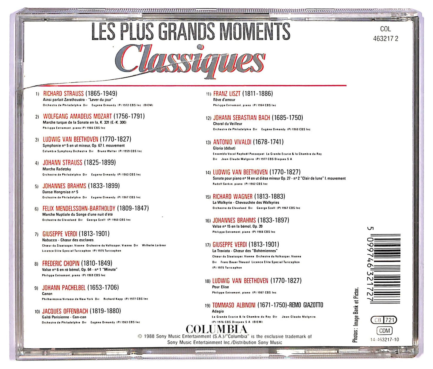 EBOND Various - Les Plus Grands Moments Classiques CD CD068420