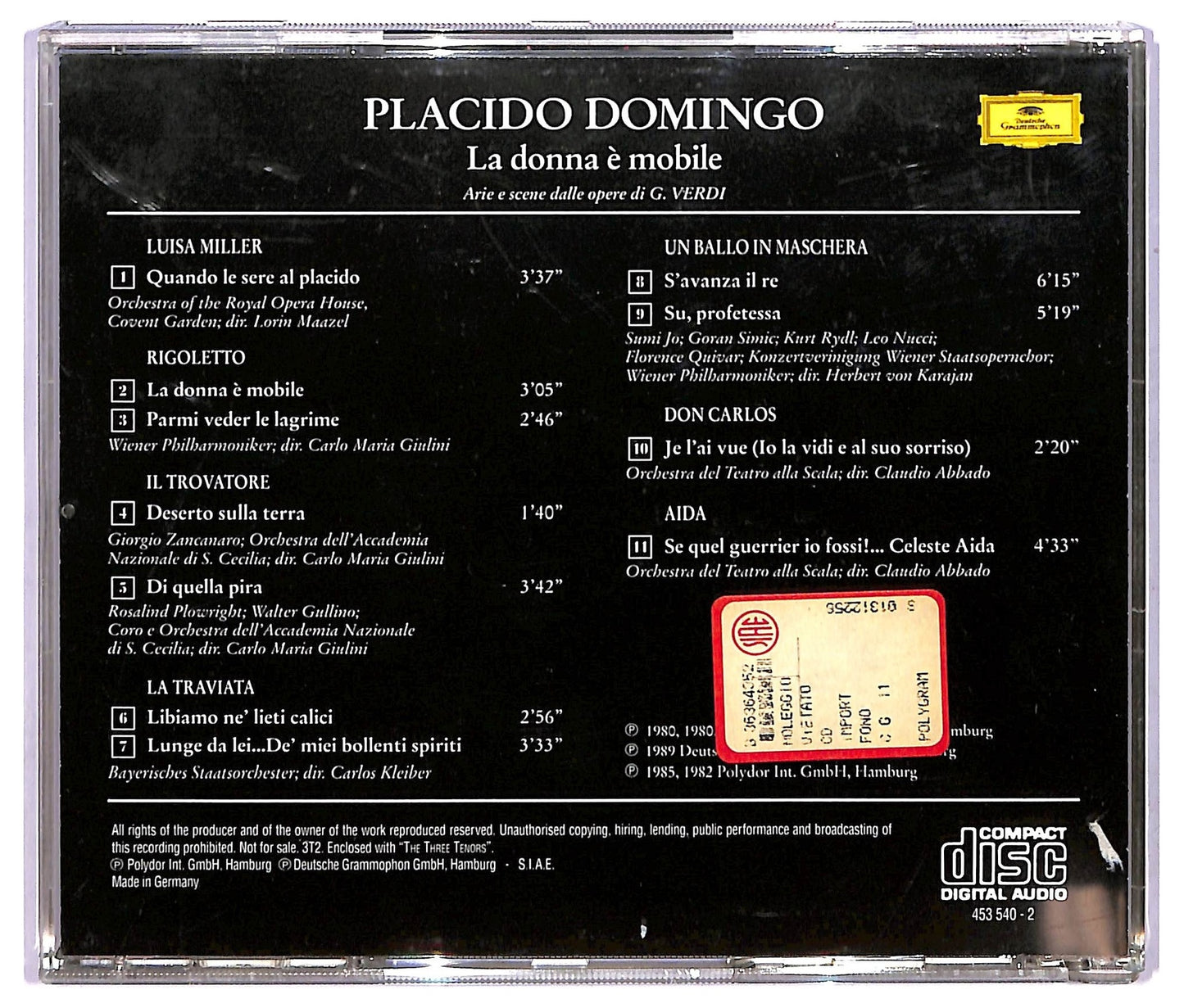 EBOND Placido Domingo - La Donna E Mobile CD CD068509