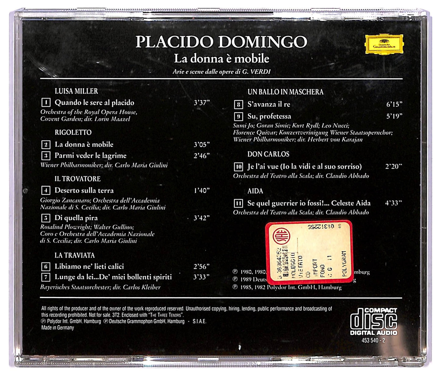EBOND Placido Domingo - La Donna E Mobile CD CD068510