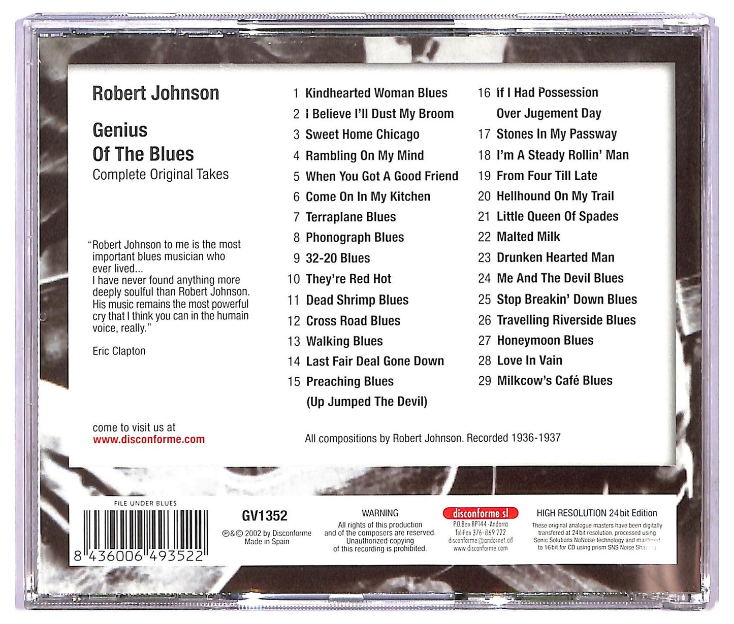 EBOND Robert Johnson - Genius Of The Blues (Complete Original Takes) CD CD068532