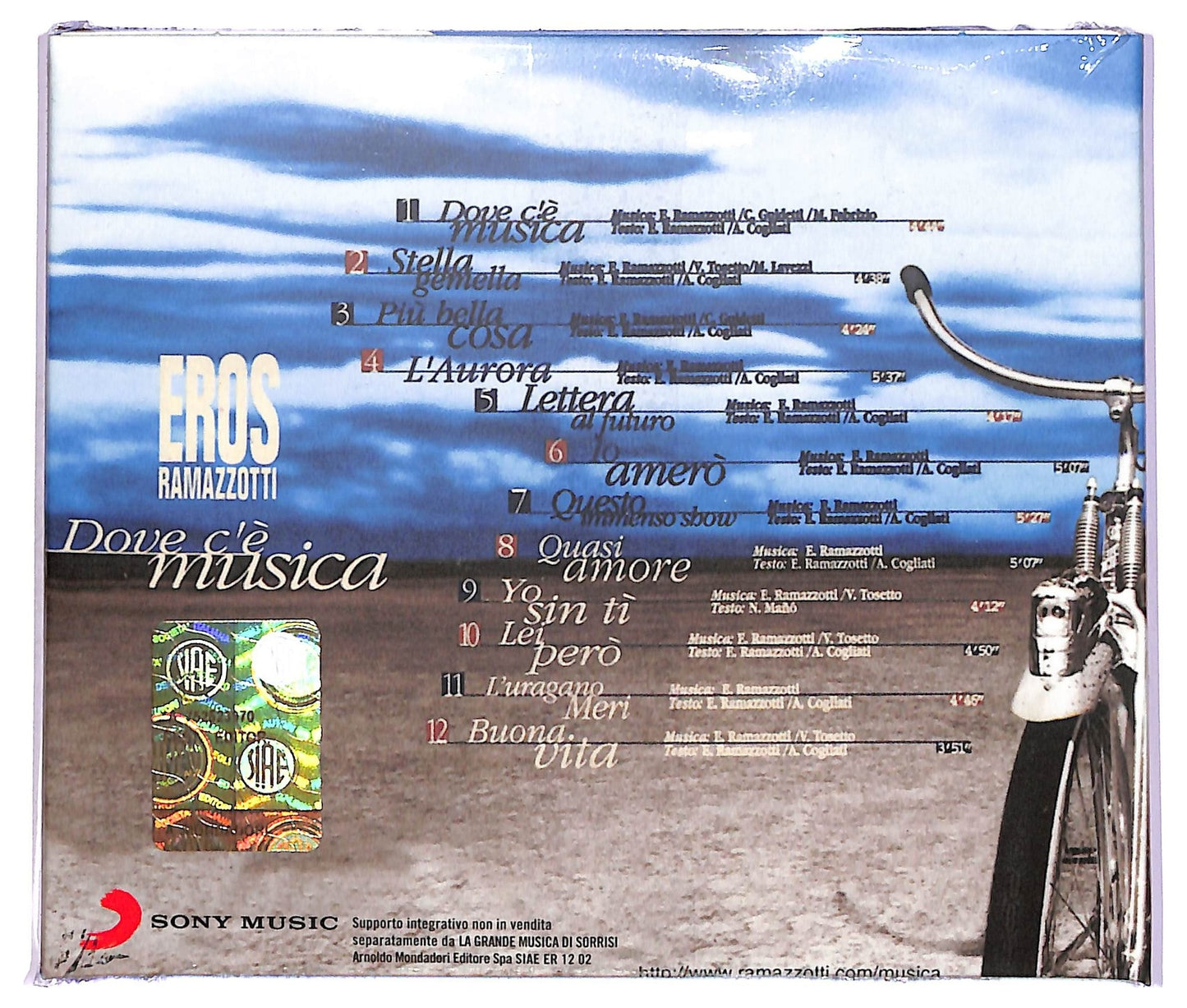EBOND Eros Ramazzotti - Dove C'e Musica CD CD068745