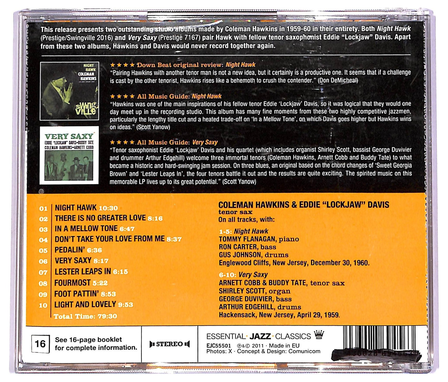 EBOND Coleman Hawkins With Eddie Lockjaw Davis - Night Hawk + Very Saxy CD CD068768