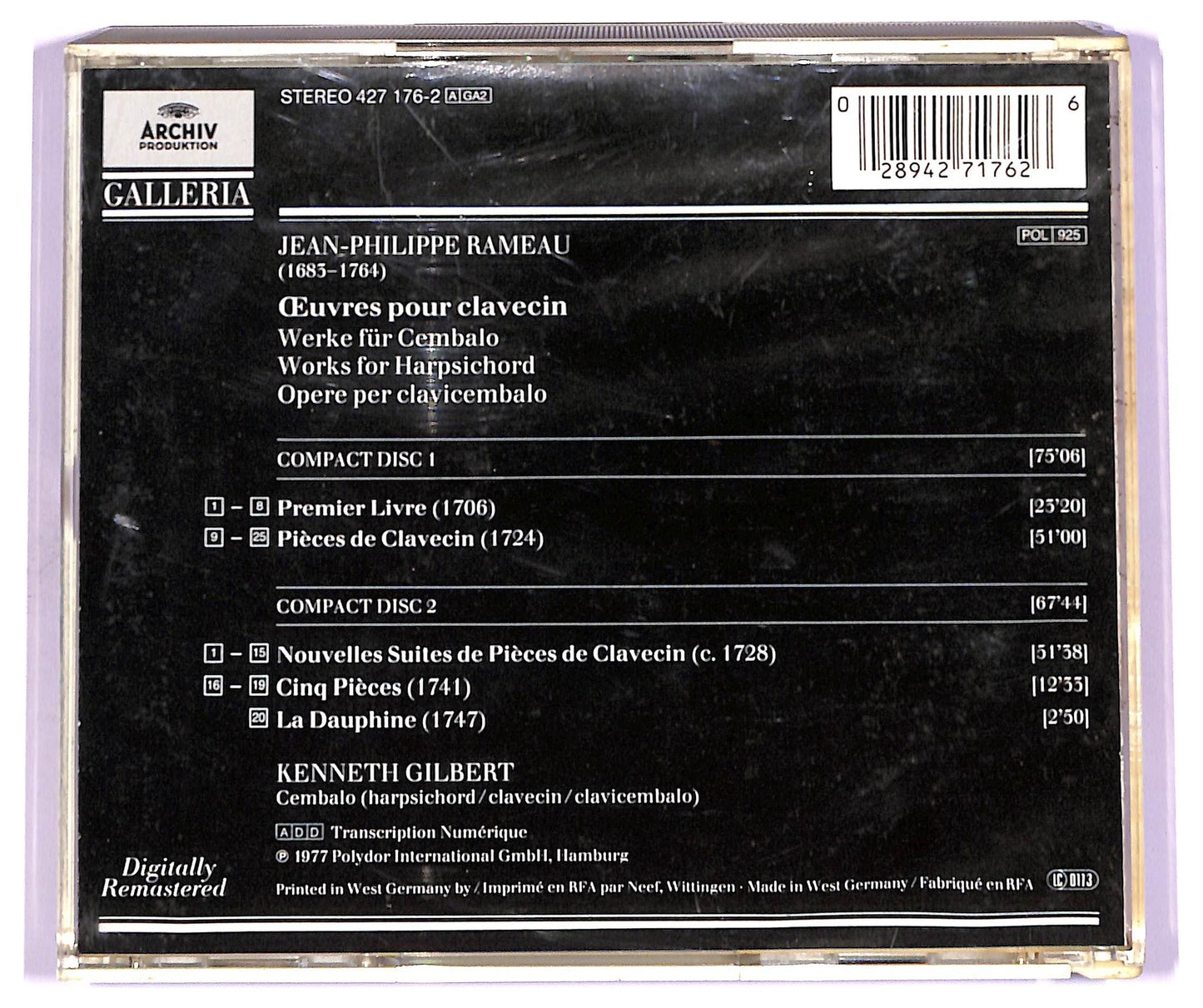 EBOND Jean-Philippe Rameau - Werke Fur Cembalo Works For Harpsichord CD CD068844