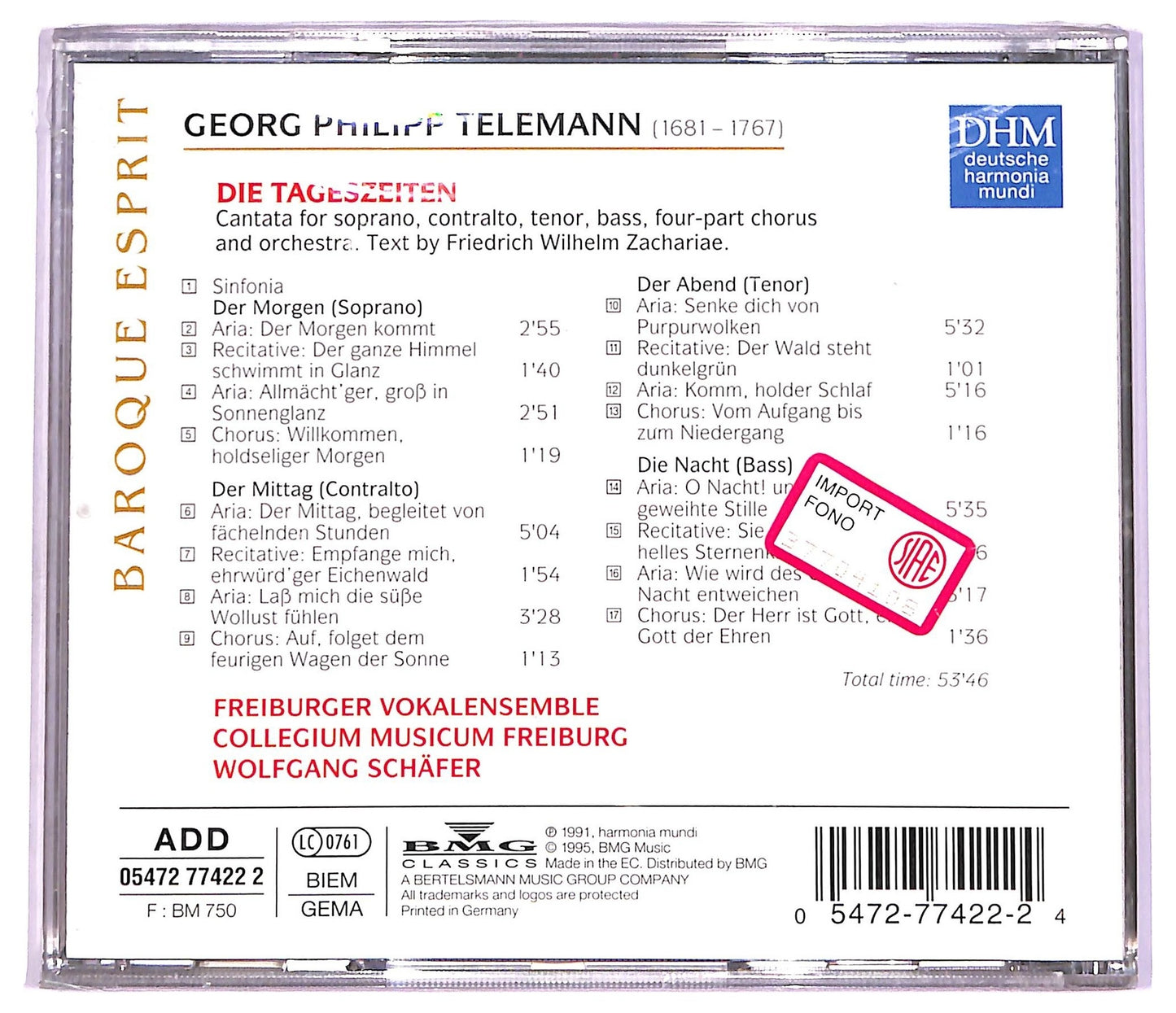 EBOND Georg Philipp Telemann - Die Tageszeiten CD CD068901