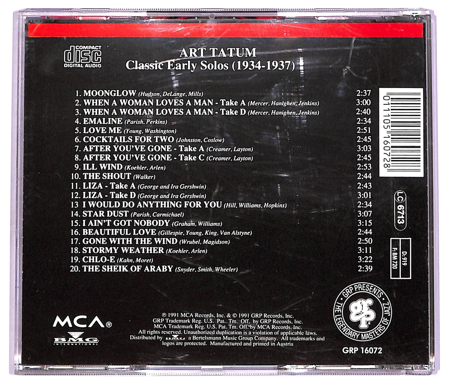 EBOND Art Tatum - Classic Early Solos (1934-1937) CD CD068913