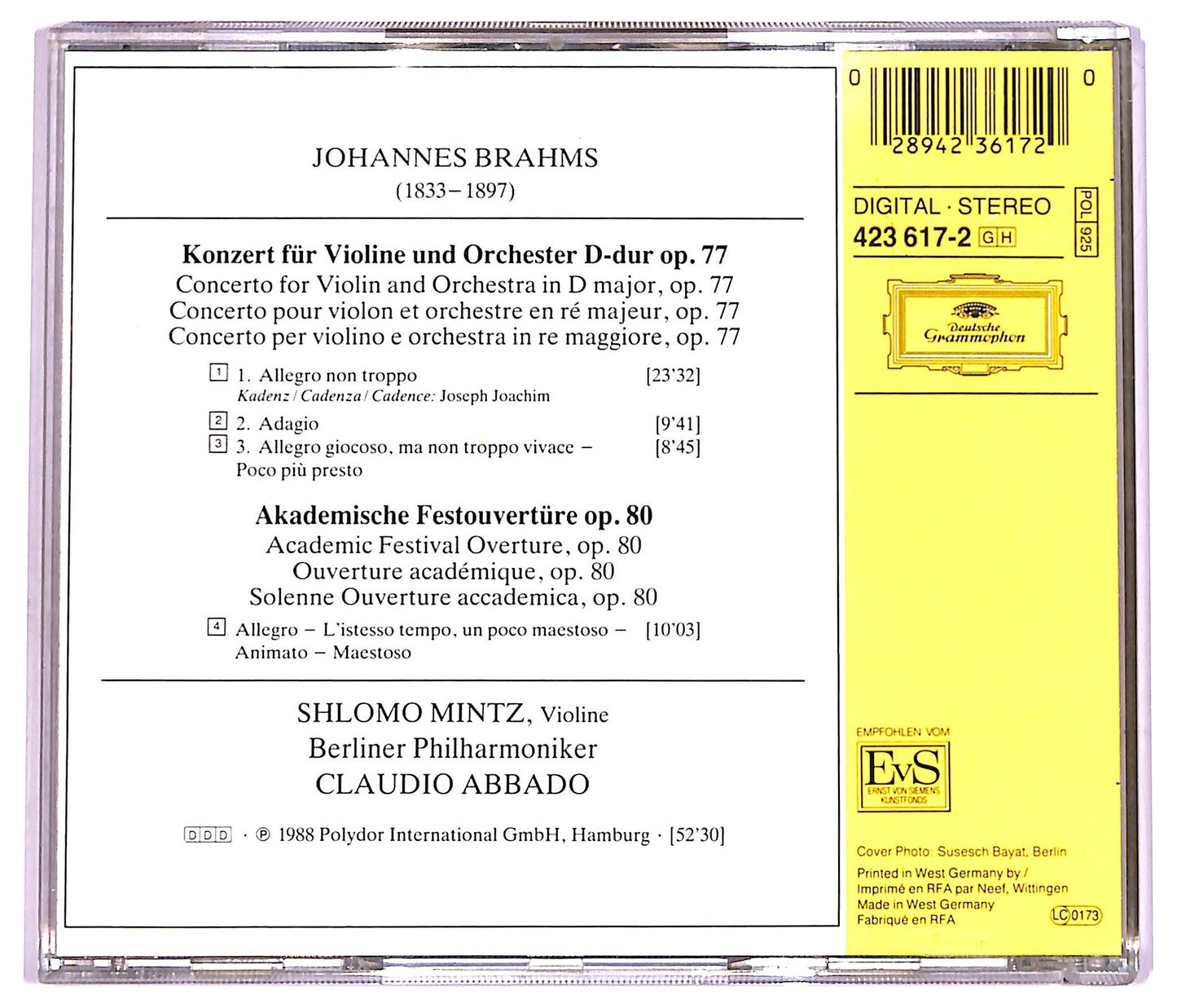 EBOND Johannes Brahms - Violinkonzert Violin Concerto CD CD068919