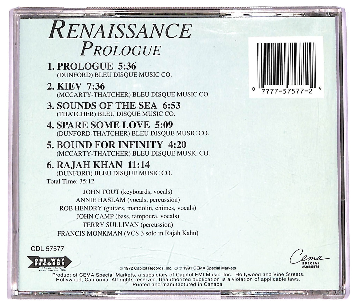 EBOND Renaissance - Prologue CD CD069752