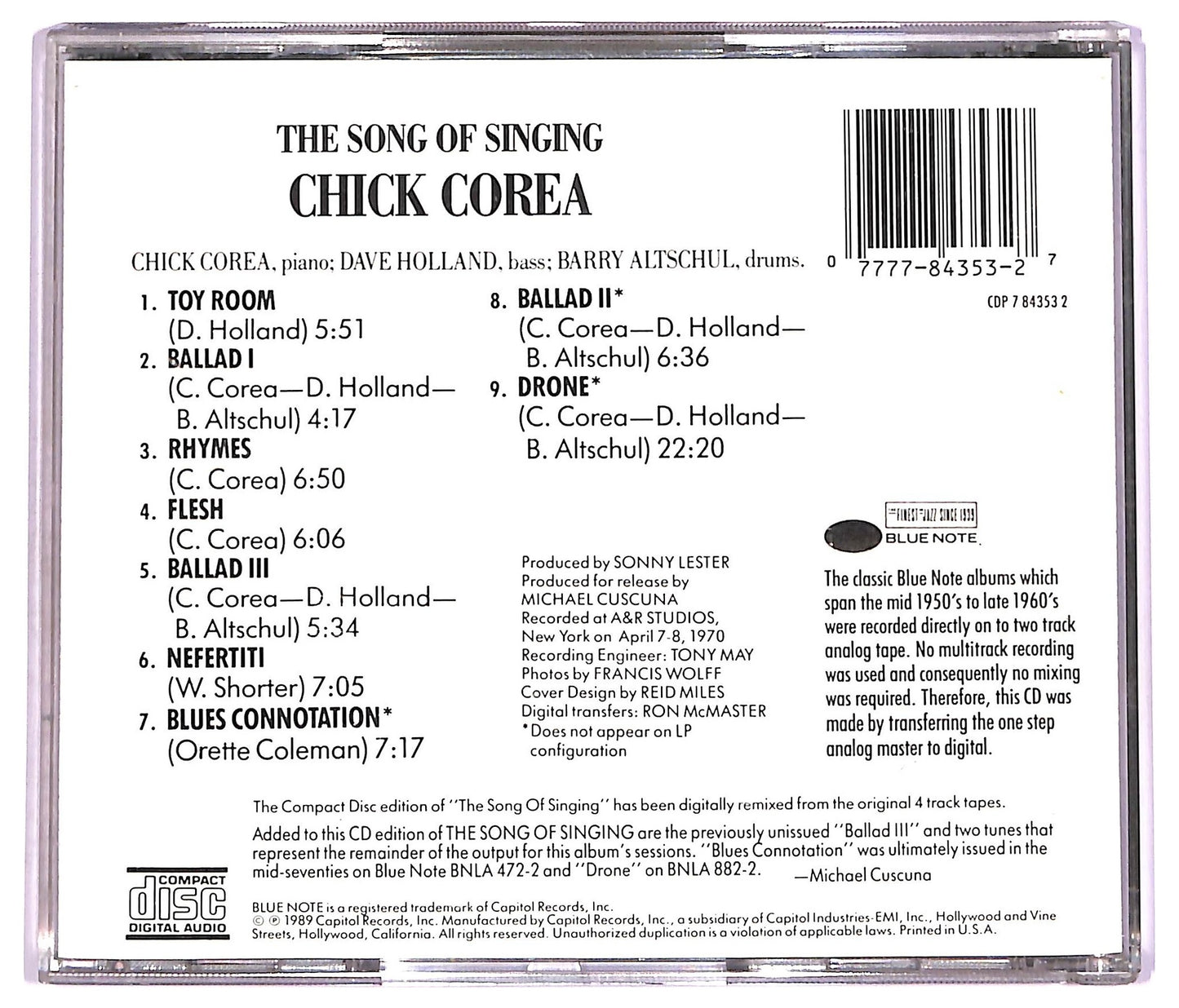 EBOND Chick Corea - The Song Of Singing CD CD069831