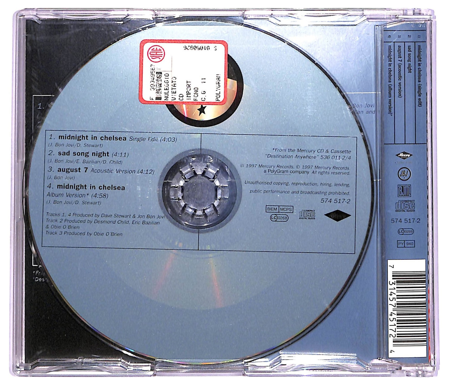EBOND Jon Bon Jovi - Midnight In Chelsea CD CD069912