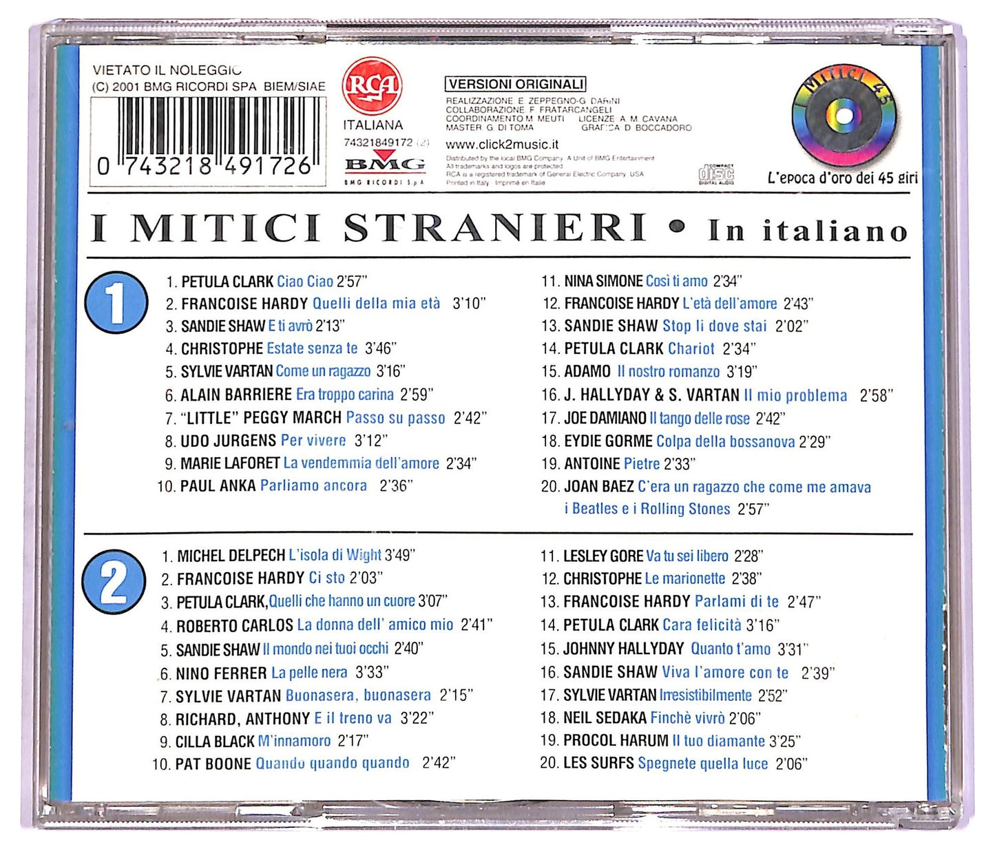 EBOND Various - I Mitici Stranieri In Italiano - I Mitici 45 CD CD070115