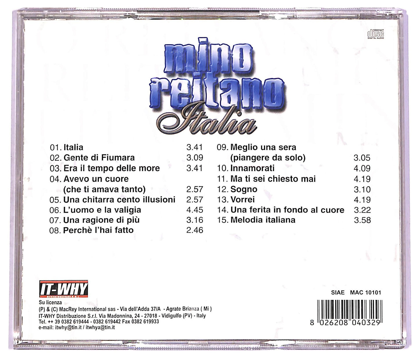 EBOND Mino Reitano - Italia CD CD070214