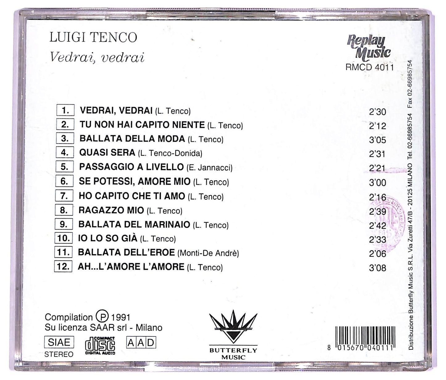 EBOND Luigi Tenco - Vedrai, Vedrai CD CD070253