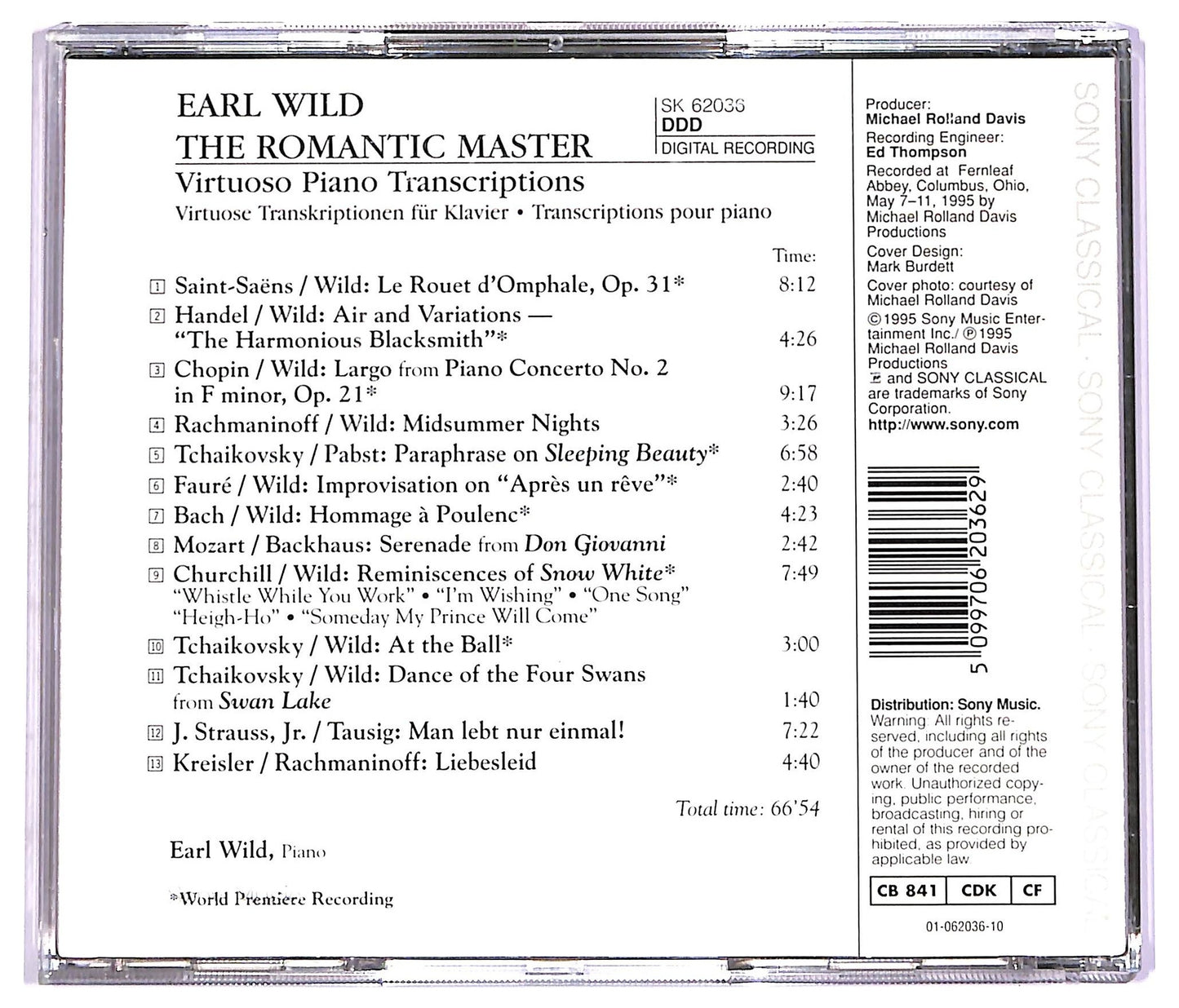 EBOND Earl Wild - The Romantic Master - Virtuoso Piano Transcriptions CD CD070410