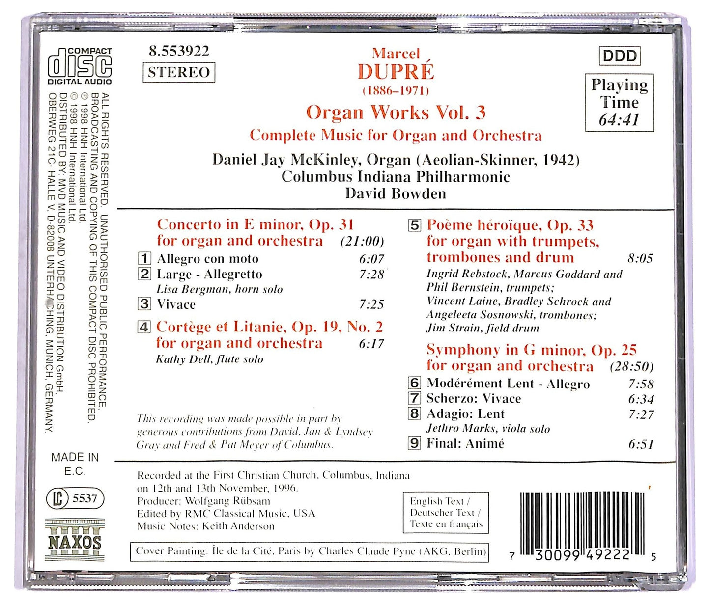 EBOND Marcel Dupre - Works For Organ Vol. 3 CD CD070417