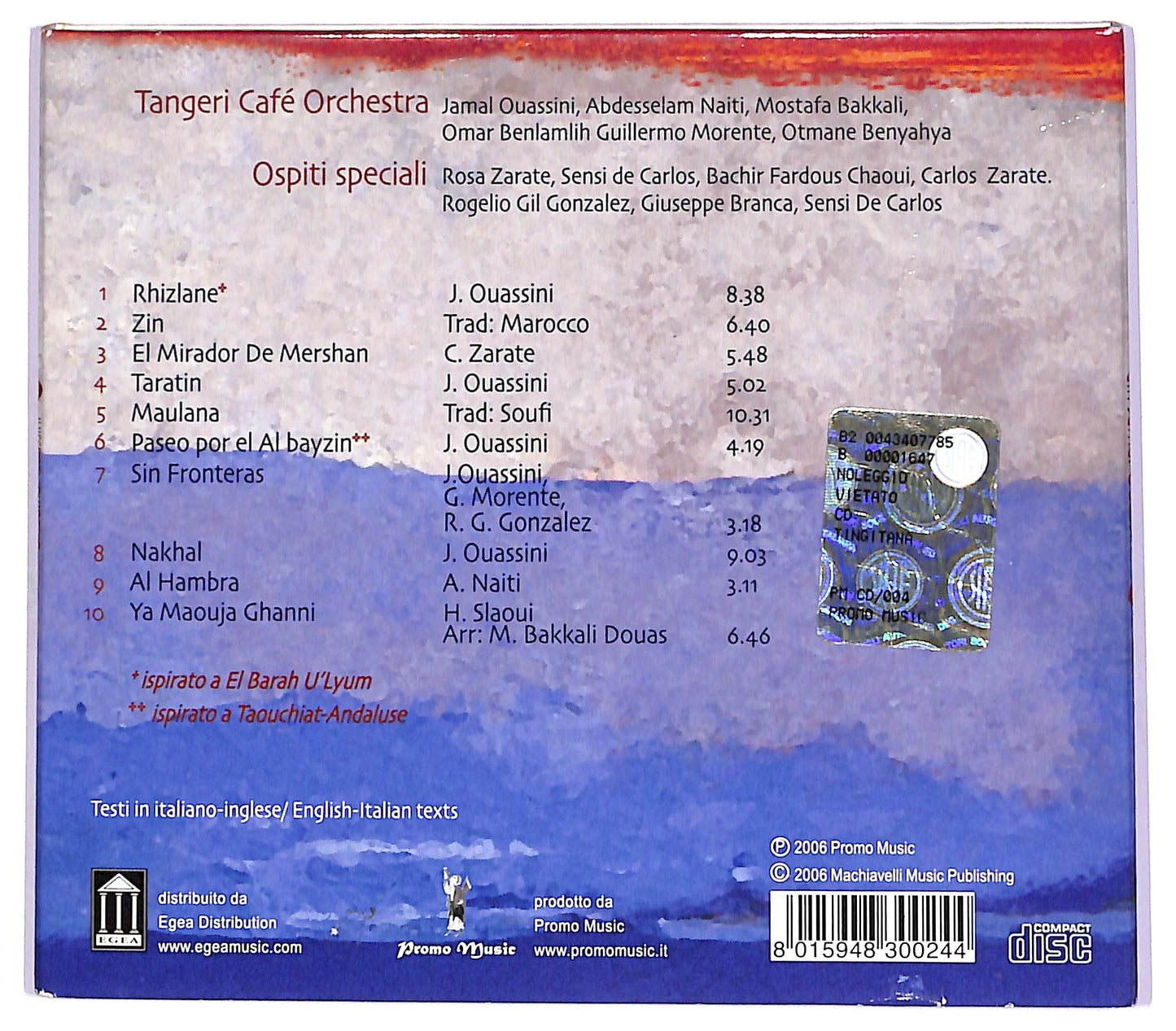 EBOND Tangeri Cafe Orchestra Ospiti Speciali - Tingitana CD CD070464