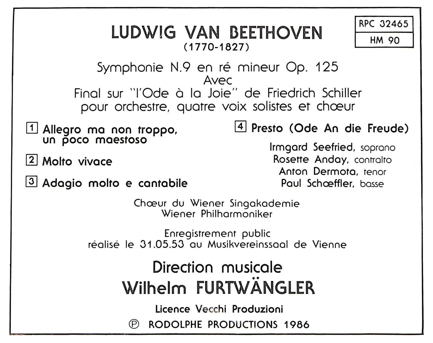 EBOND Wilhelm Furtwangler - Neuvieme Symphonie Avec Choeurs CD CD070656