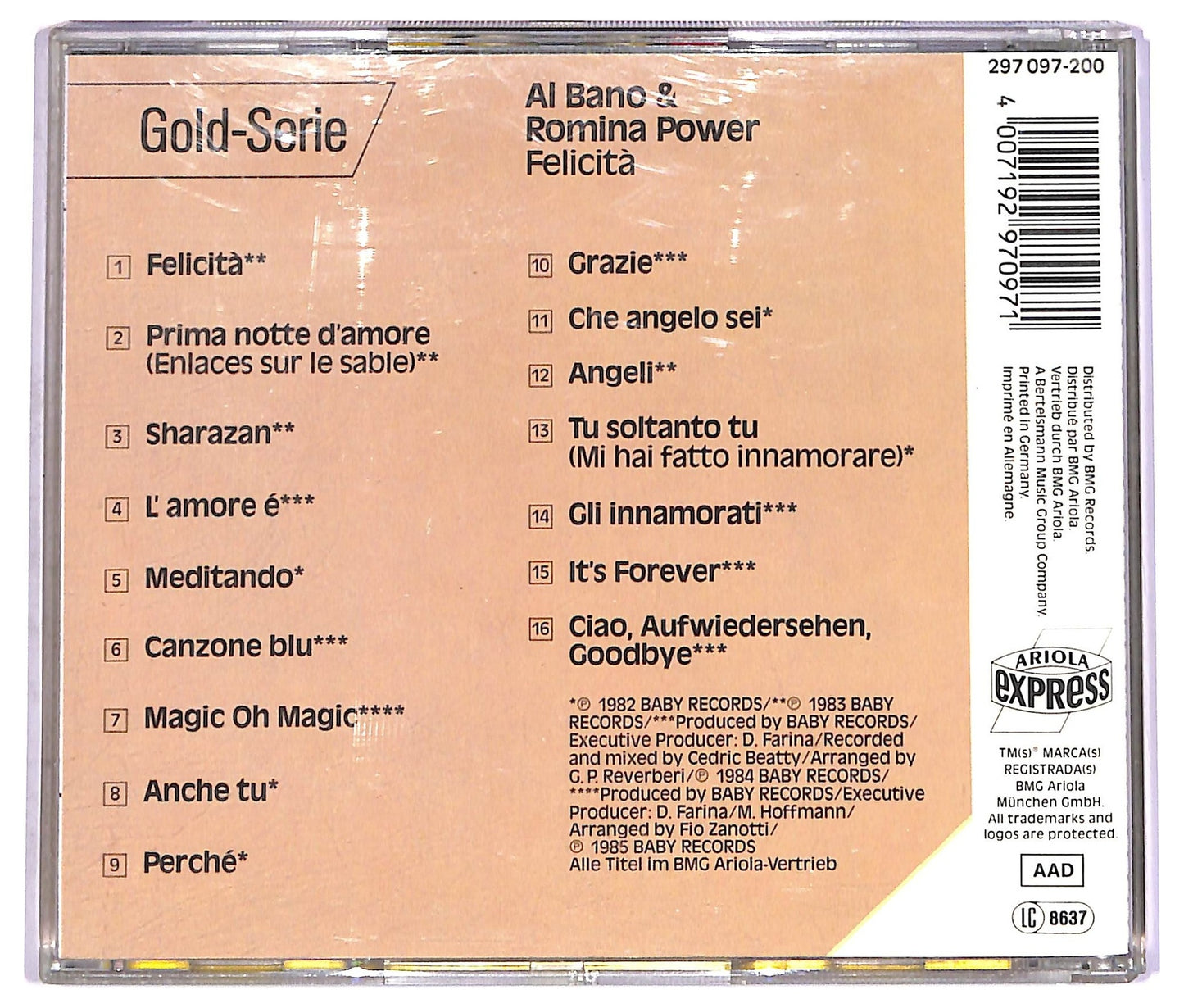 EBOND Al Bano & Romina Power - Felicita CD CD070757