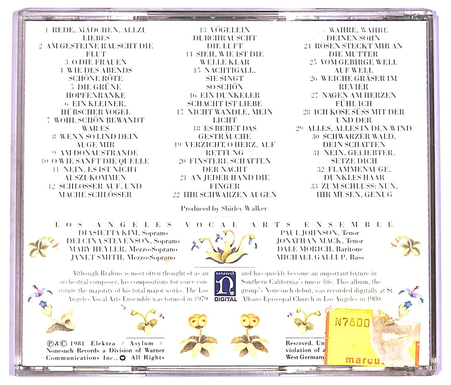 EBOND Brahms - Liebeslieder Walzer, Op. 52 & 65 CD CD070946