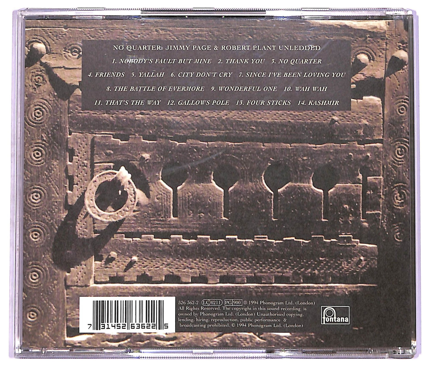 EBOND Jimmy Page & Robert Plant - No Quarter: Jimmy Page & Robert Plant Unledded CD CD070956