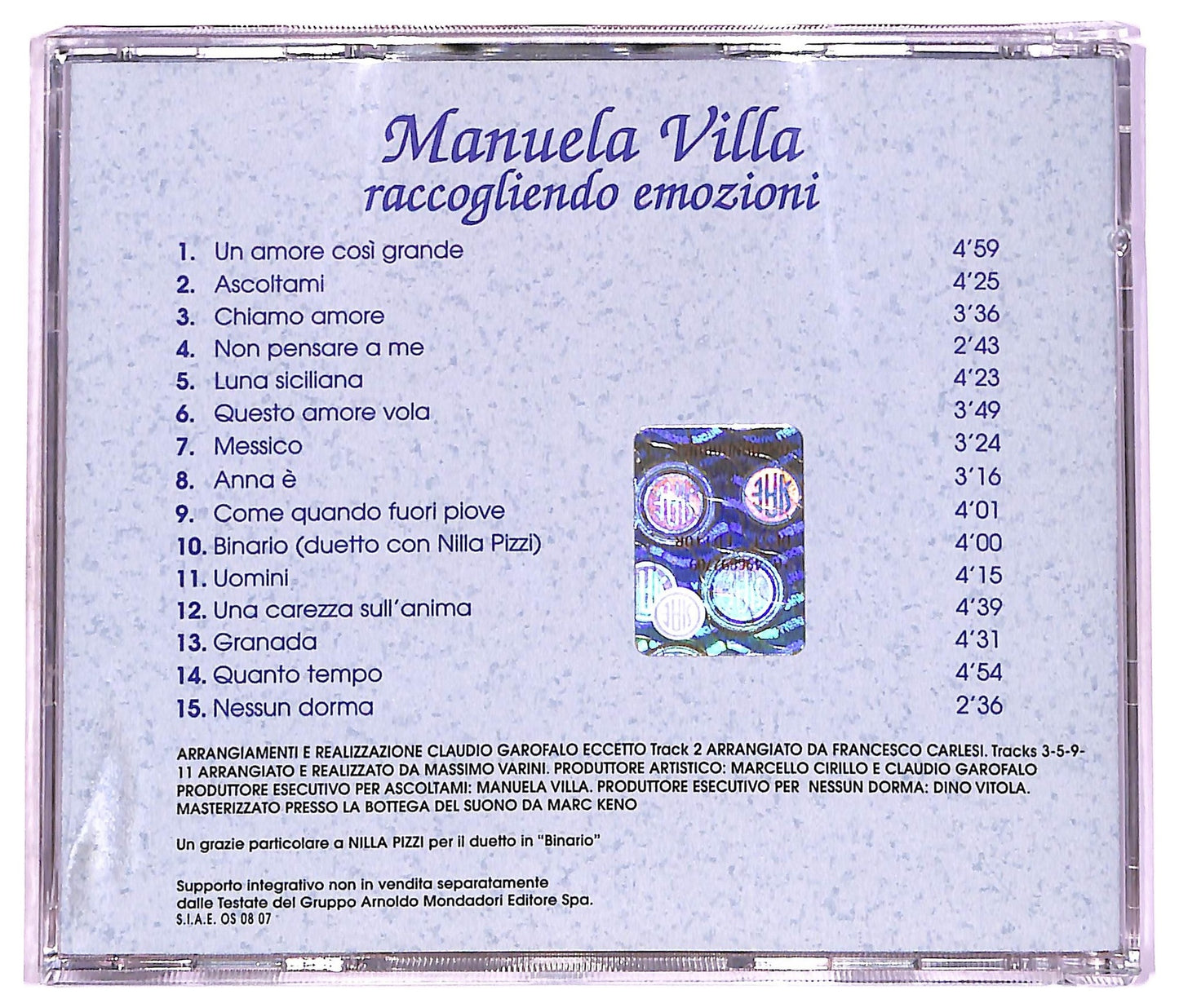 EBOND Manuela Villa - Raccogliendo Emozioni CD CD071220