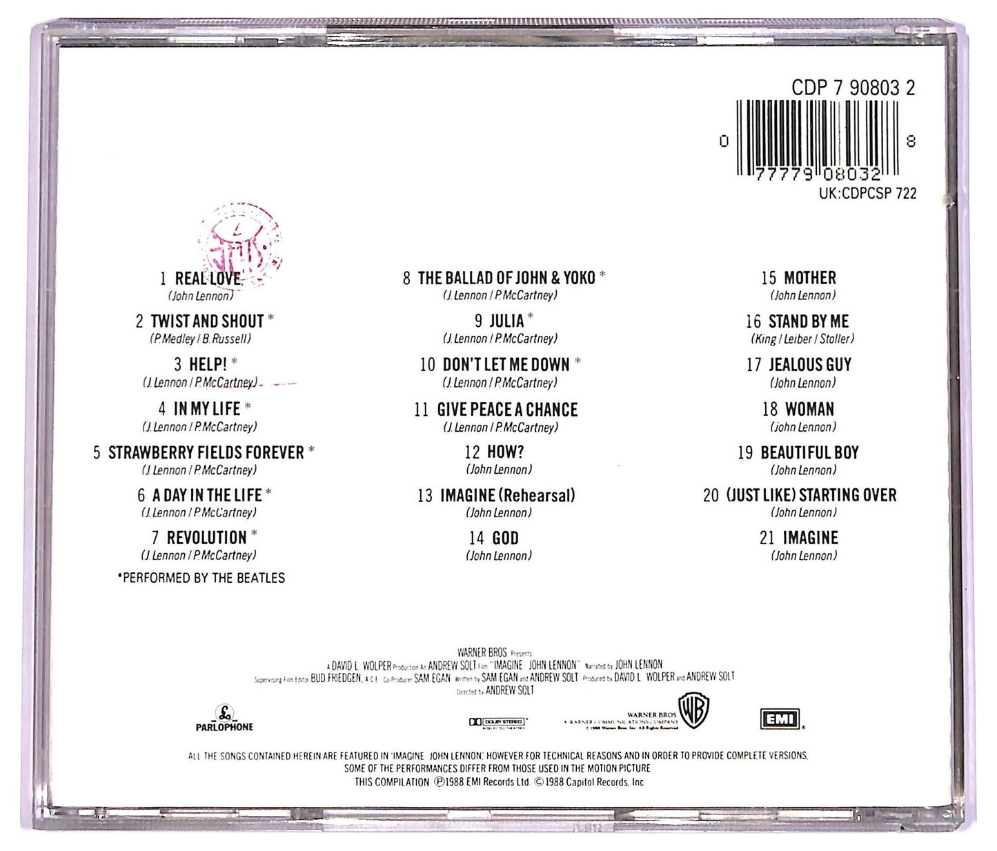 EBOND John Lennon - Imagine: John Lennon Soundtrack CD CD071418