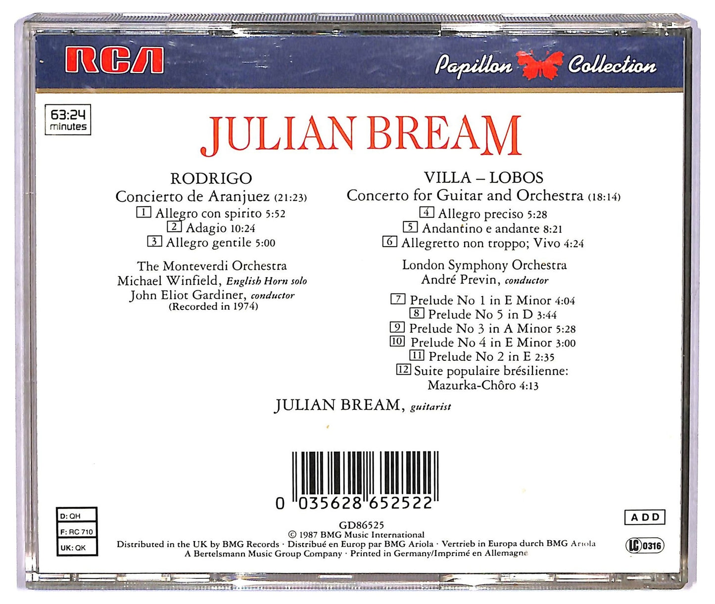 EBOND Julian Bream - Rodrigo: Concierto de Aranjuez CD CD071507
