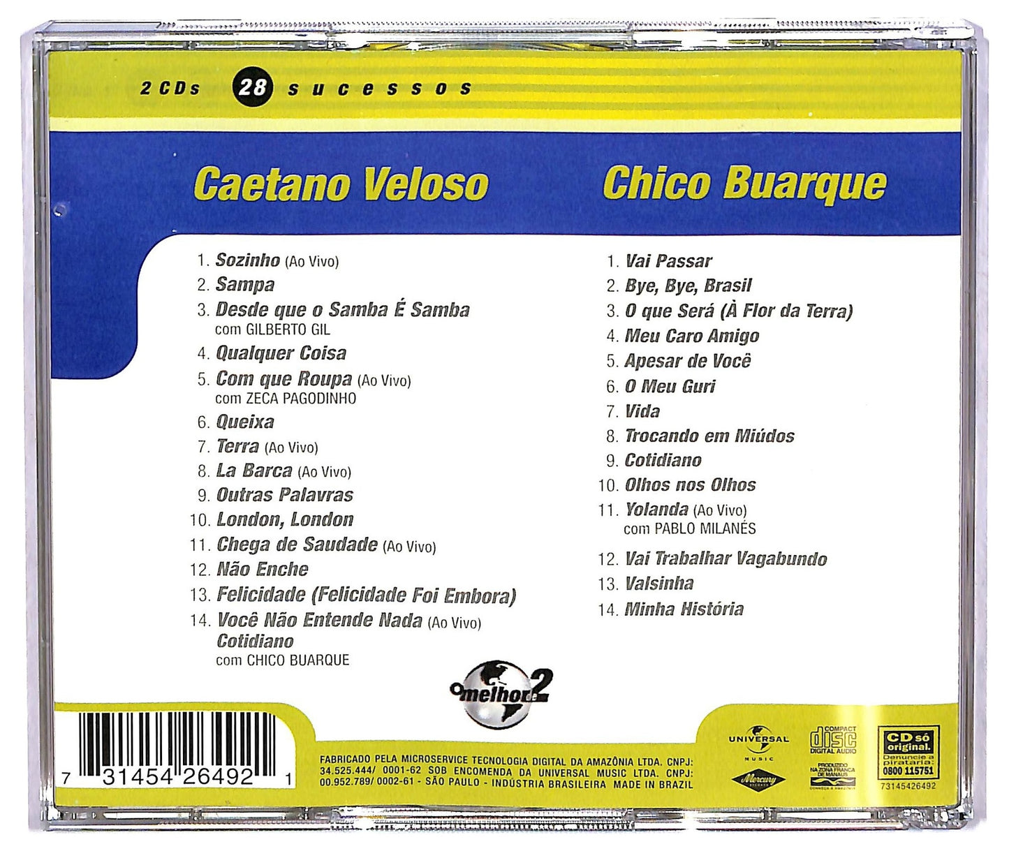 EBOND Caetano Veloso Chico Buarque - O Melhor De 2 CD CD071517