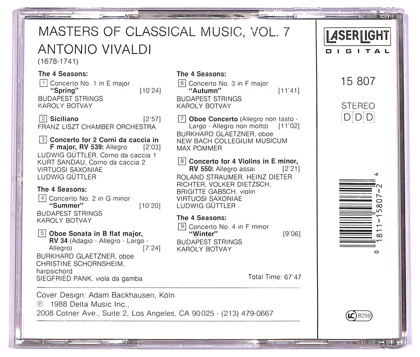EBOND Vivaldi - Masters Of Classical Music, Vol.7: Vivaldi CD CD071665