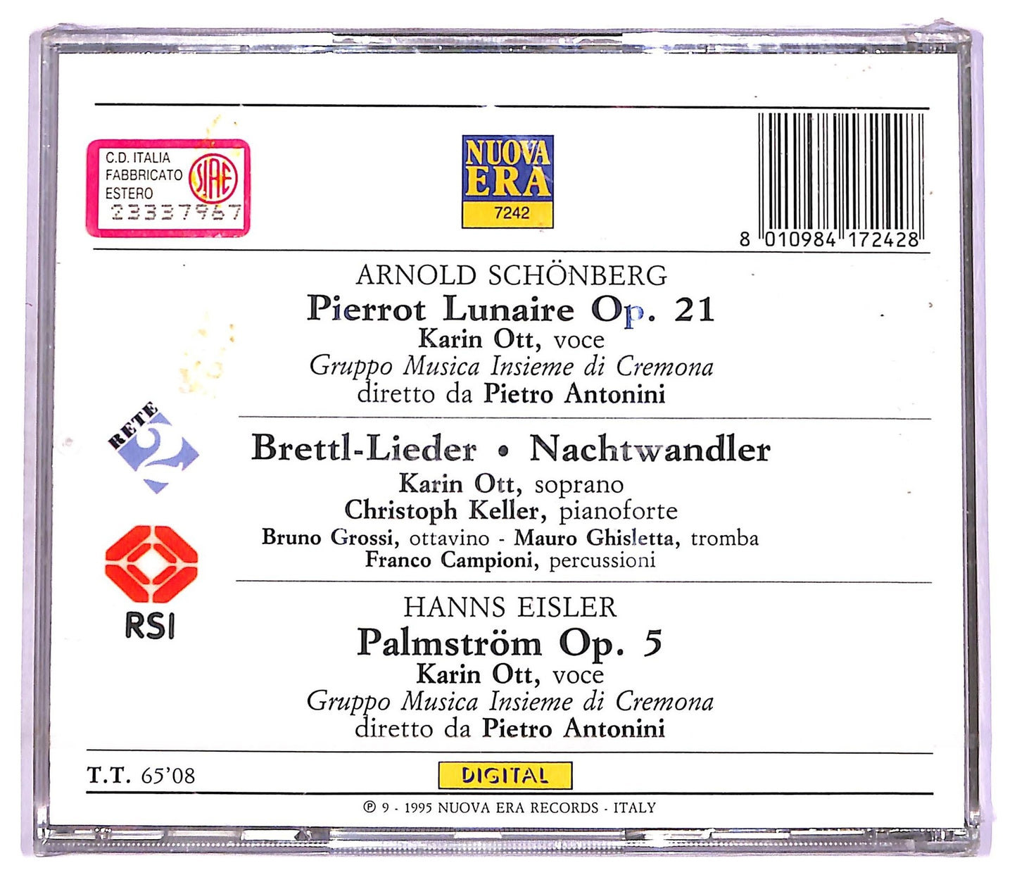 EBOND Arnold Schonberg - Pierrot Lunaire Op.21Brettl-Lieder CD CD071826