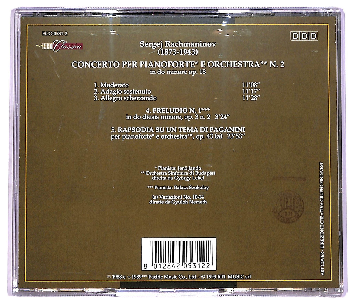 EBOND Rachmaninov - Concerto per pianoforte e orchestra n.2 CD CD071831