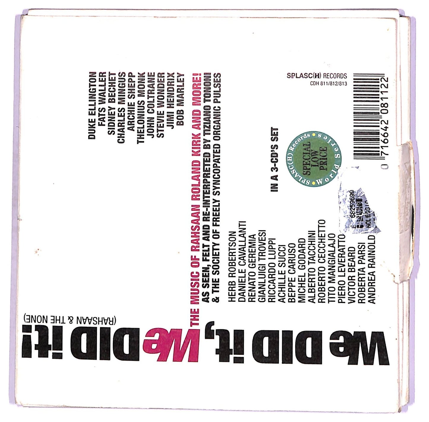 EBOND Tiziano Tononi - We Did It, We Did It! (Rahsaan & The None) CD CD071849