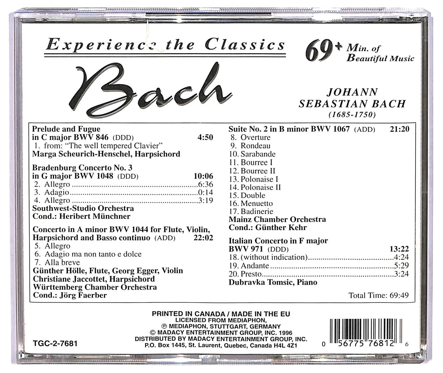 EBOND Bach - Bach 1685-1750 CD CD071941