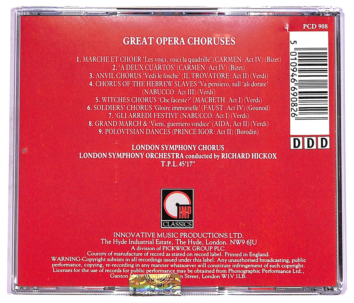 EBOND London Symphony Chorus - Great Opera Choruses CD CD072013