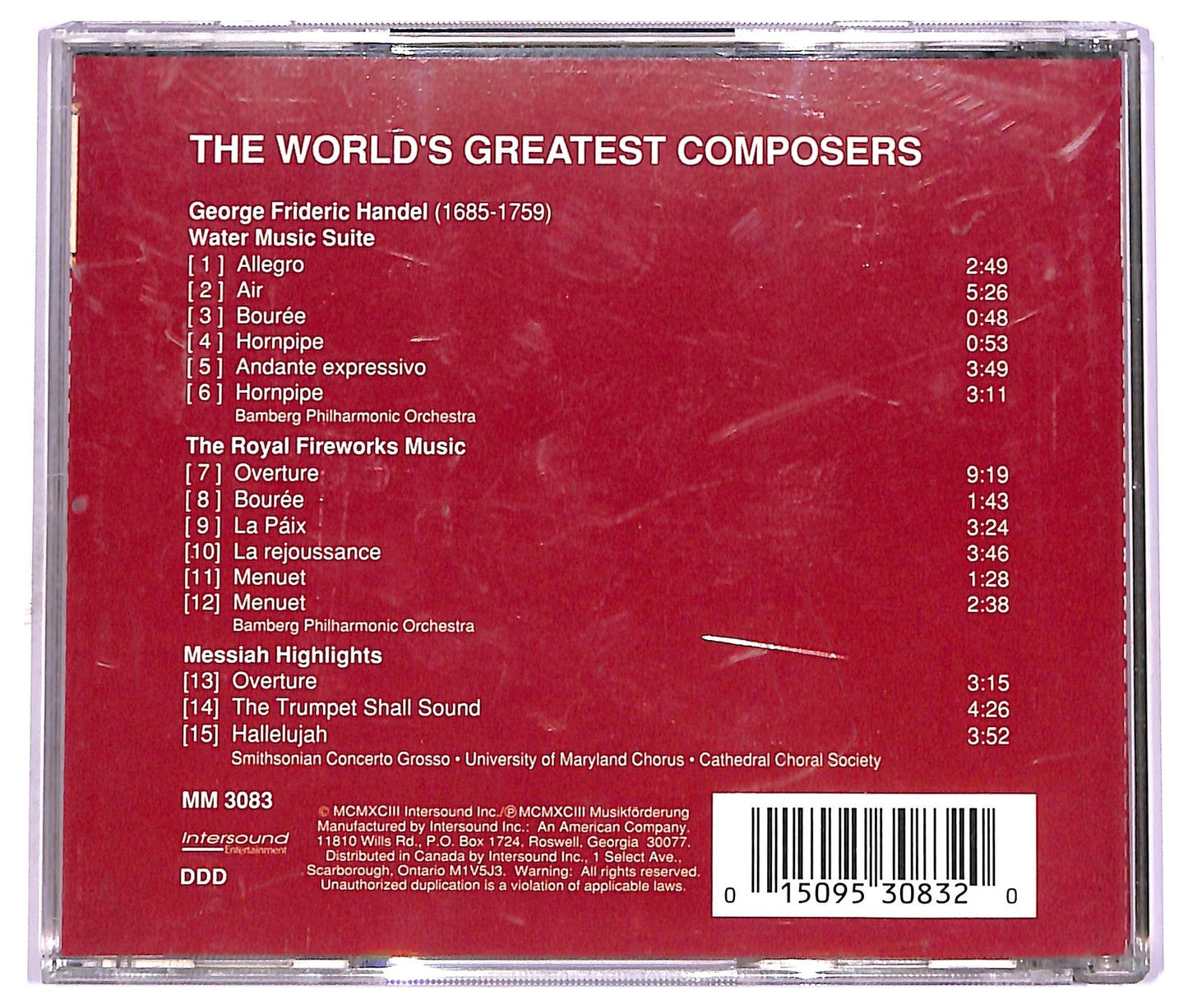 EBOND Handel - Water Music Suite CD CD072248