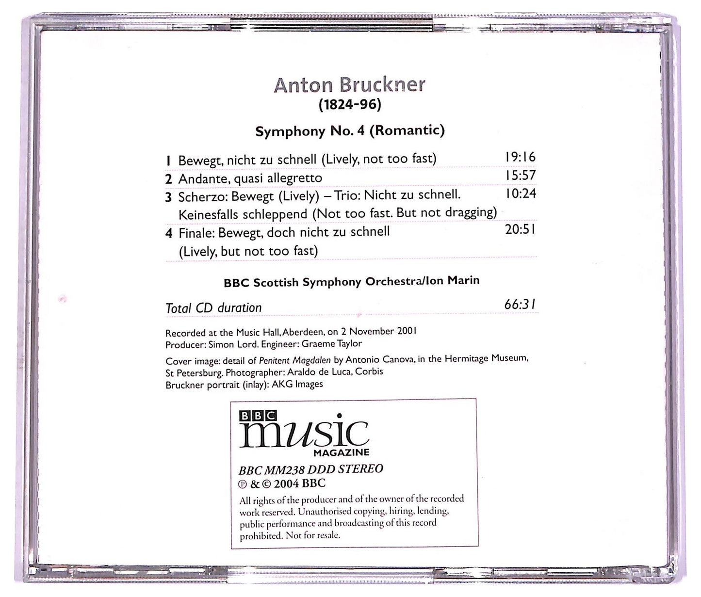 EBOND Bruckner - Symphony No. 4 (Romantic) CD CD072253