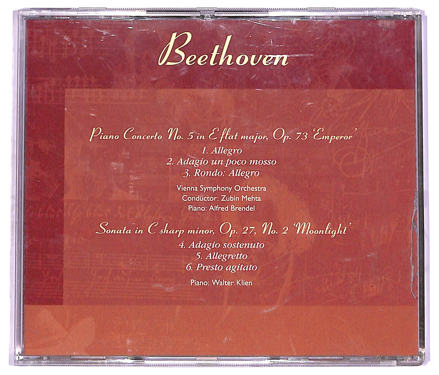 EBOND Beethoven - Emperor Concerto - Moonlight Sonata CD CD072314