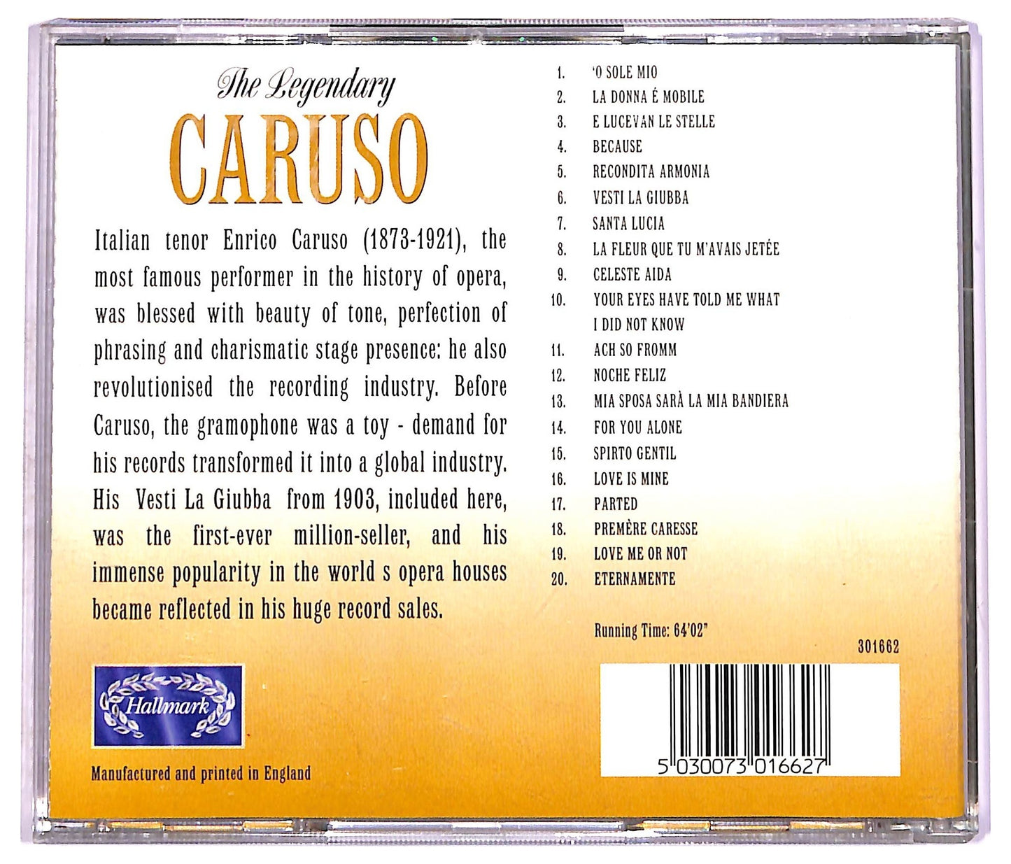 EBOND Enrico Caruso - The Legendary CD CD072329