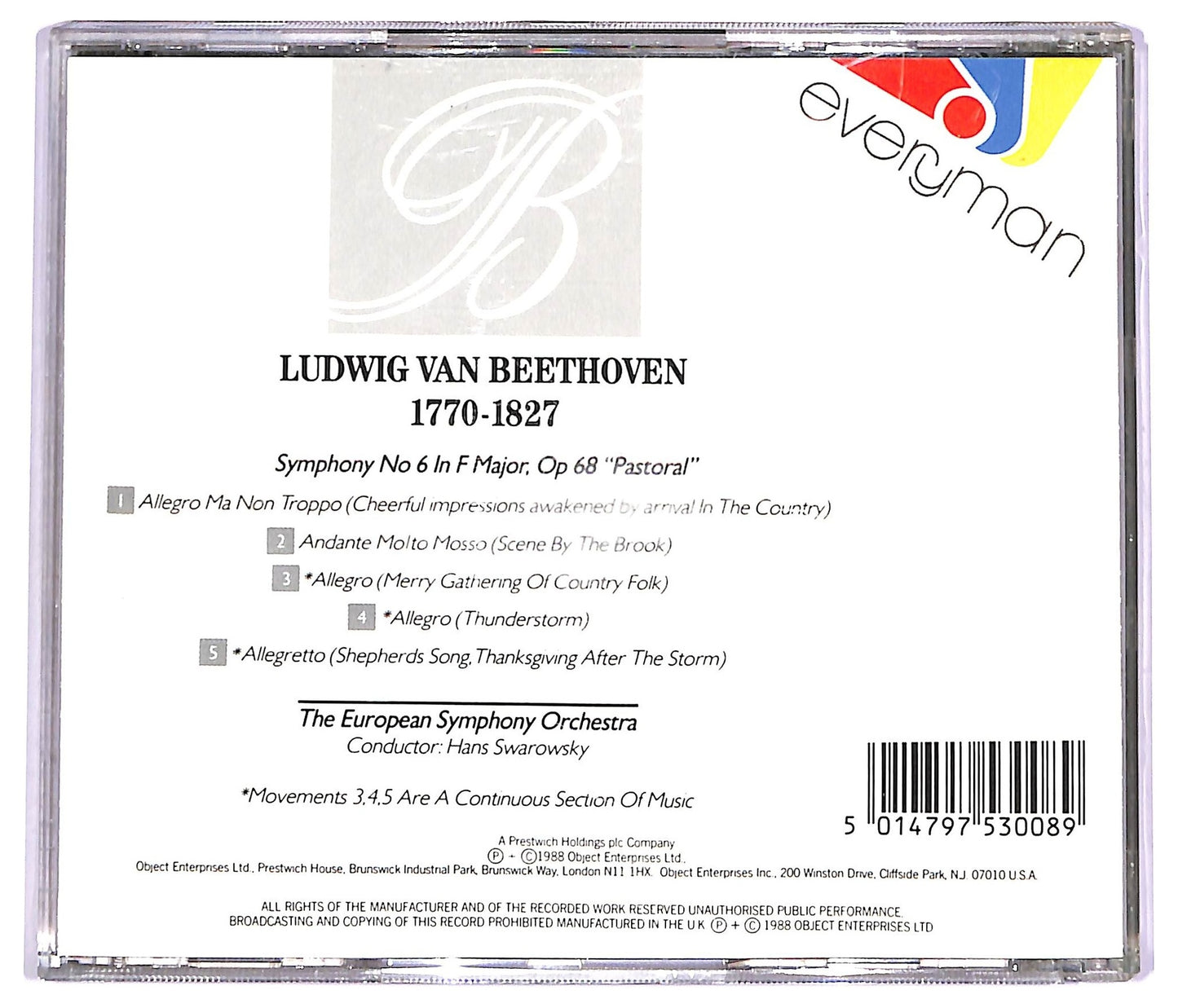EBOND Beethoven - Symphony No 6 Pastoral CD CD072434