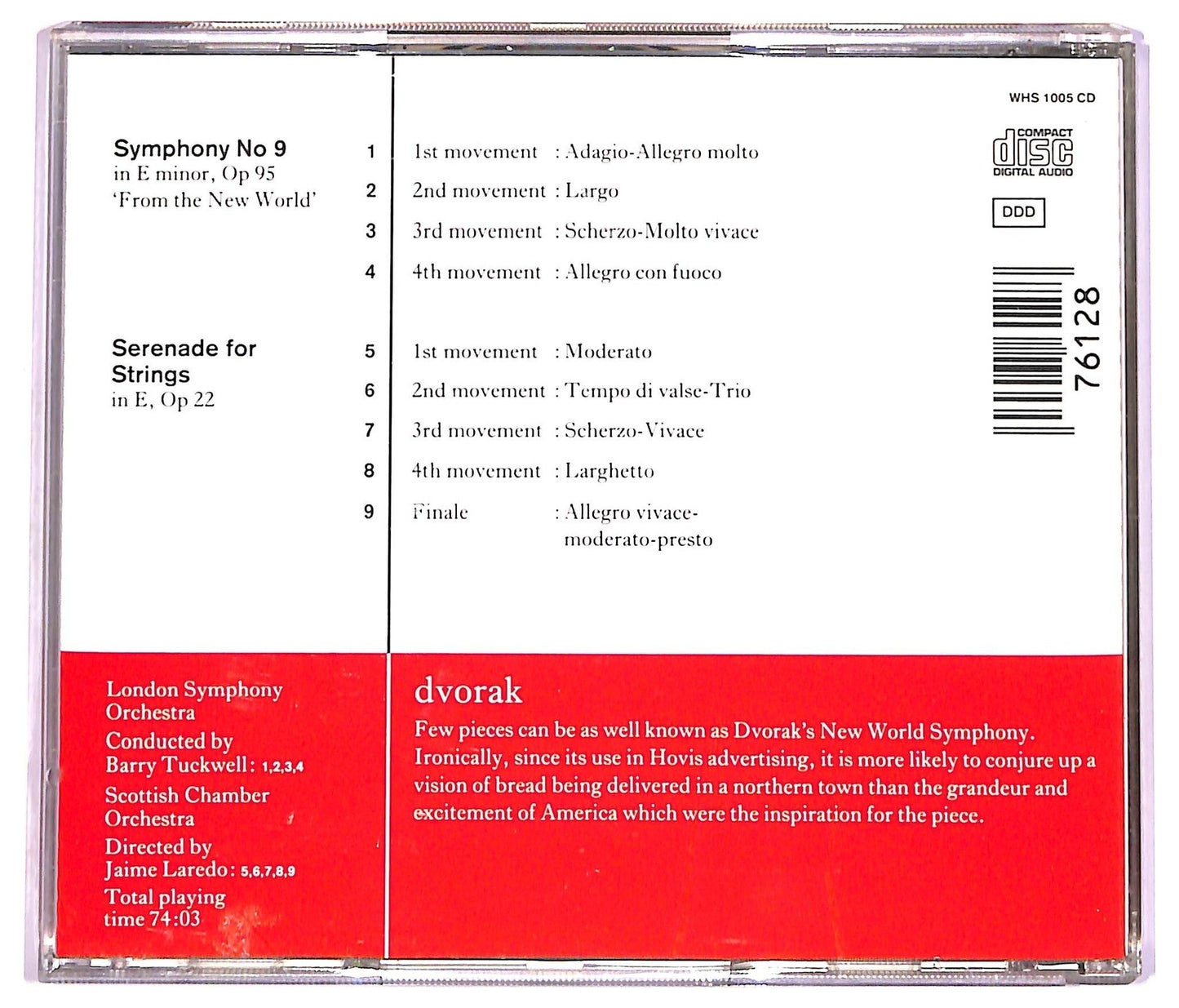 EBOND Dvorak - Symphony No 9 in E Minor op 95 CD CD072474