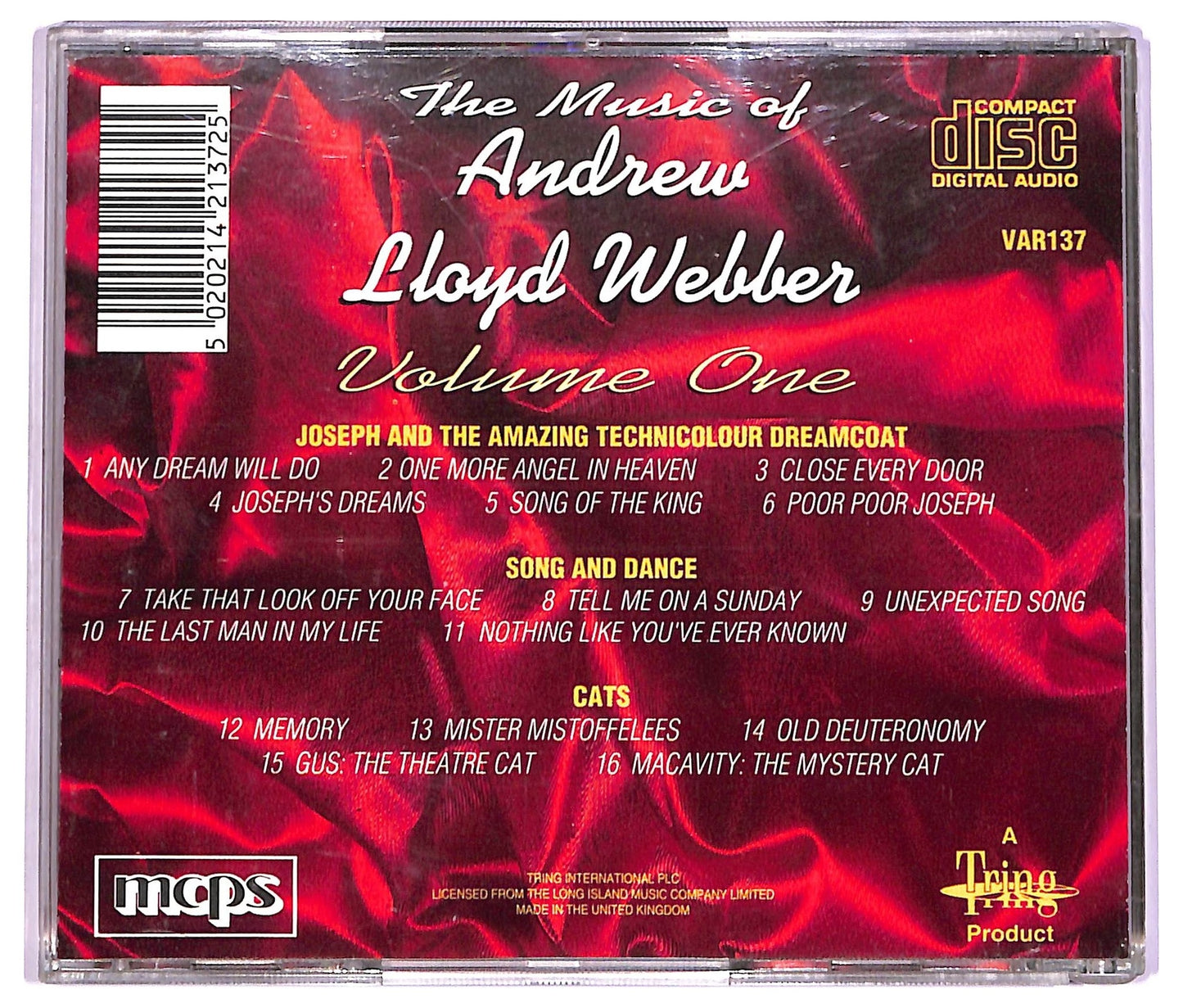 EBOND Andrew Lloyd Webber - The Music Of Andrew Lloyd Webber Volume One CD CD072510