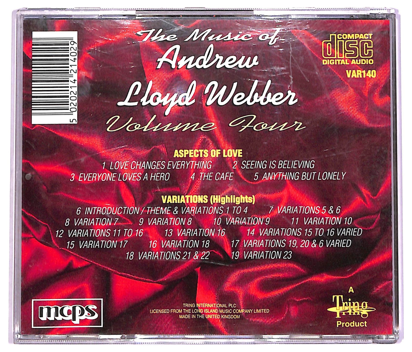 EBOND Andrew Lloyd Webber - The Music Of Andrew Lloyd Webber Volume Four CD CD072513