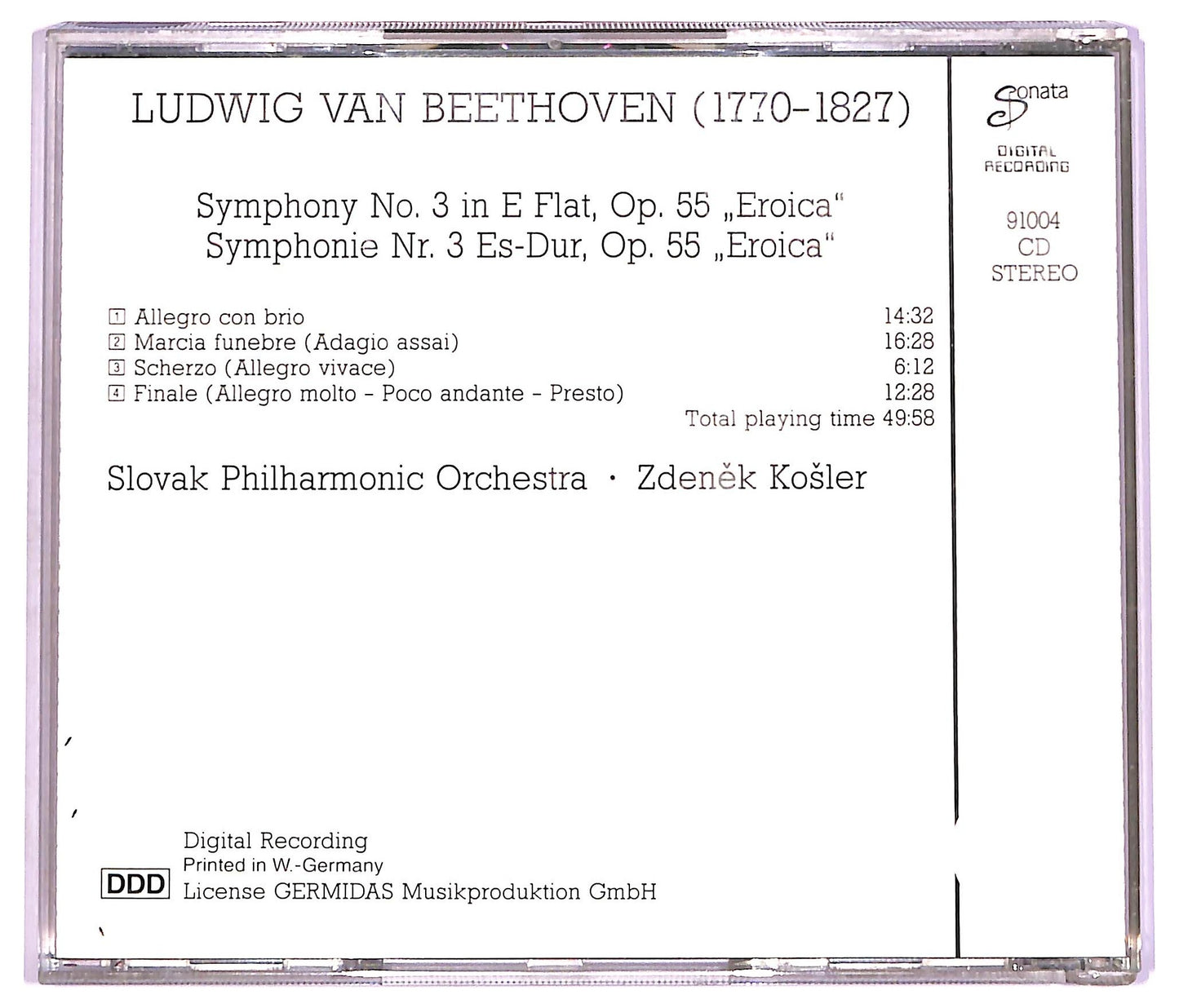 EBOND Ludwig Van Beethoven - Symphony No.3 In E Flat, Op.55 Eroica CD CD072516