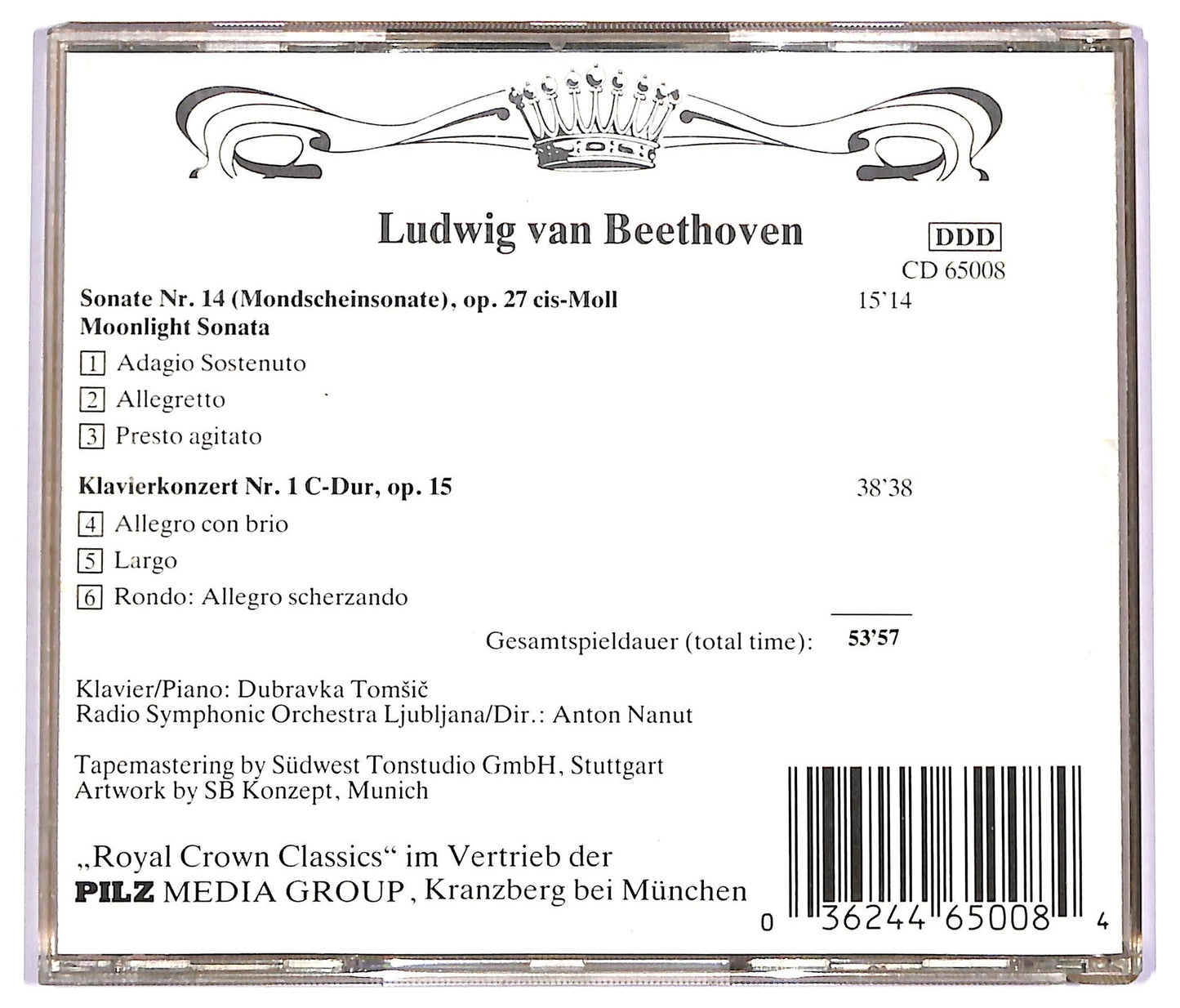 EBOND Ludwig van Beethoven - Mondscheinsonate & Klavierkonzert Nr. 1 CD CD072532