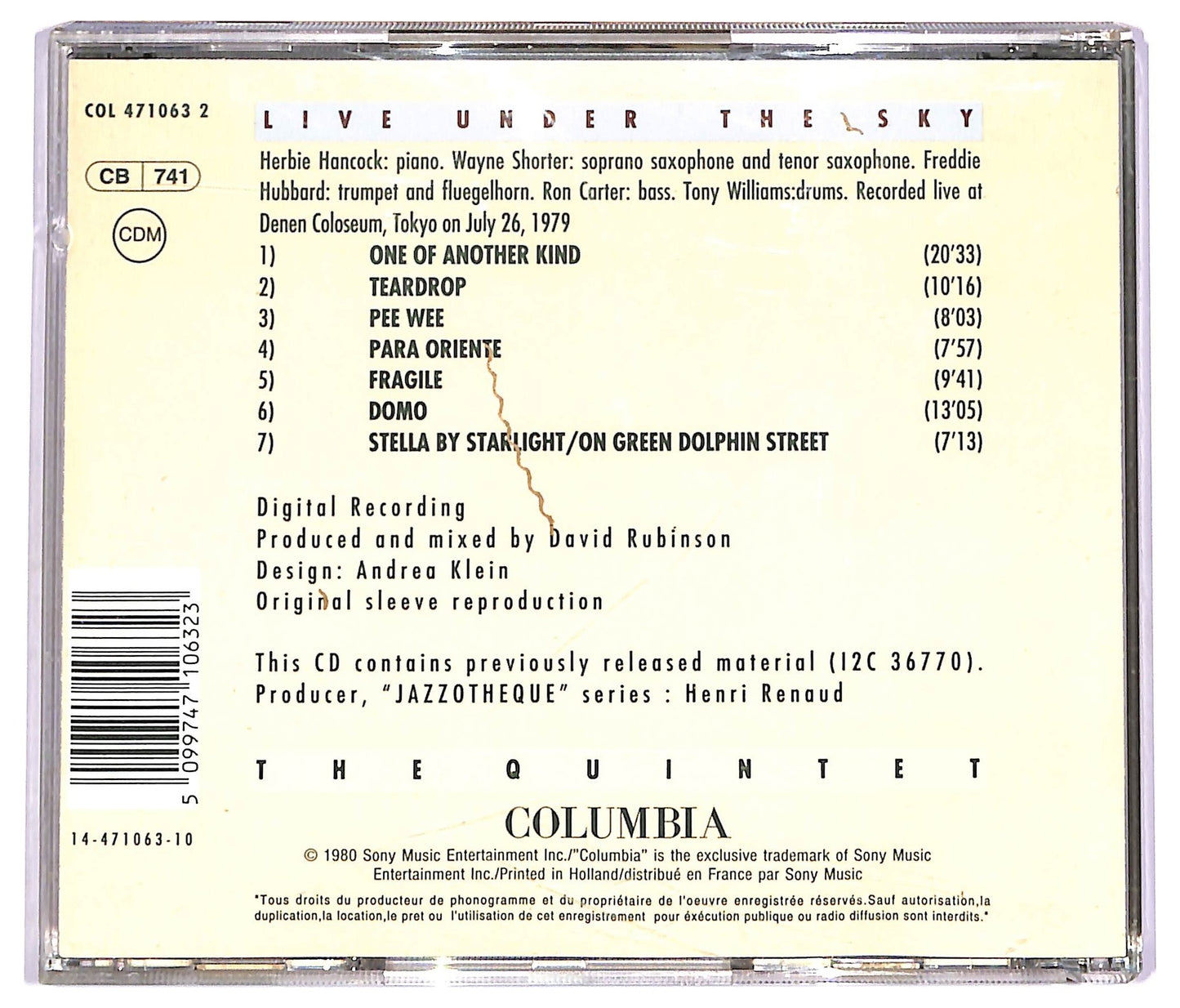 EBOND The V.S.O.P. Quintet - Live Under The Sky CD CD072554