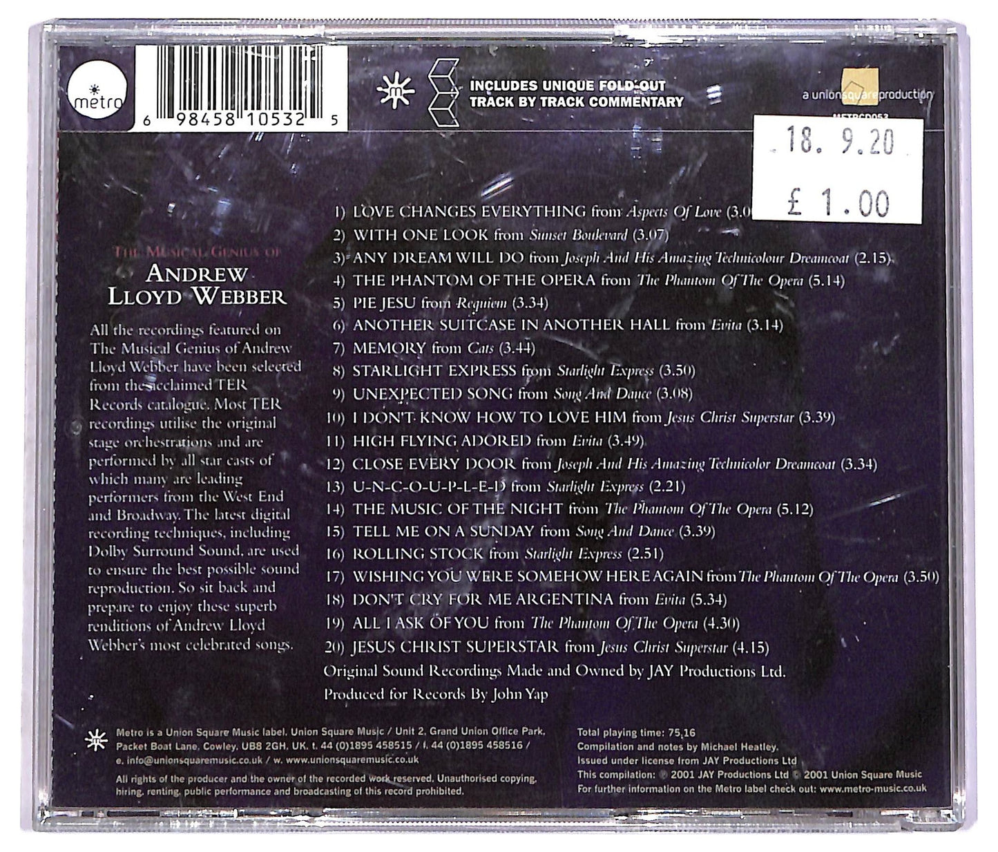 EBOND Various - The Musical Genius Of Andrew Lloyd Webber CD CD072606
