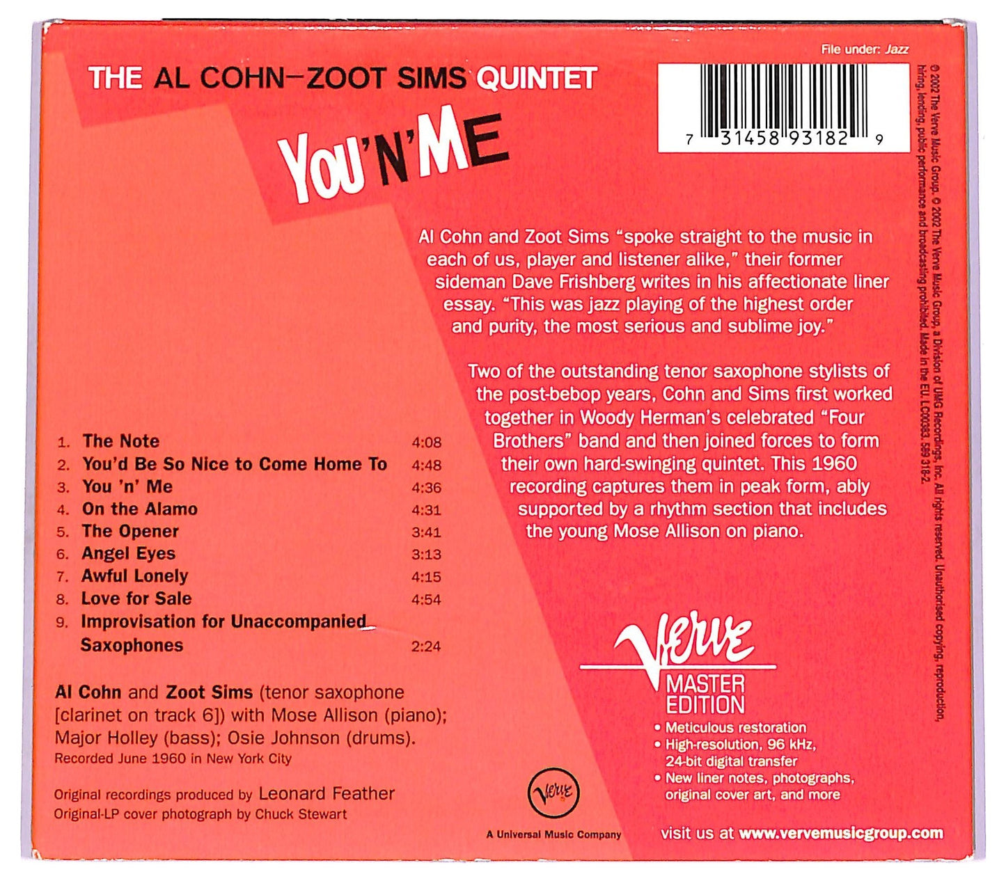 EBOND Al Cohn - Zoot Sims Quintet - You 'n Me CD CD072806