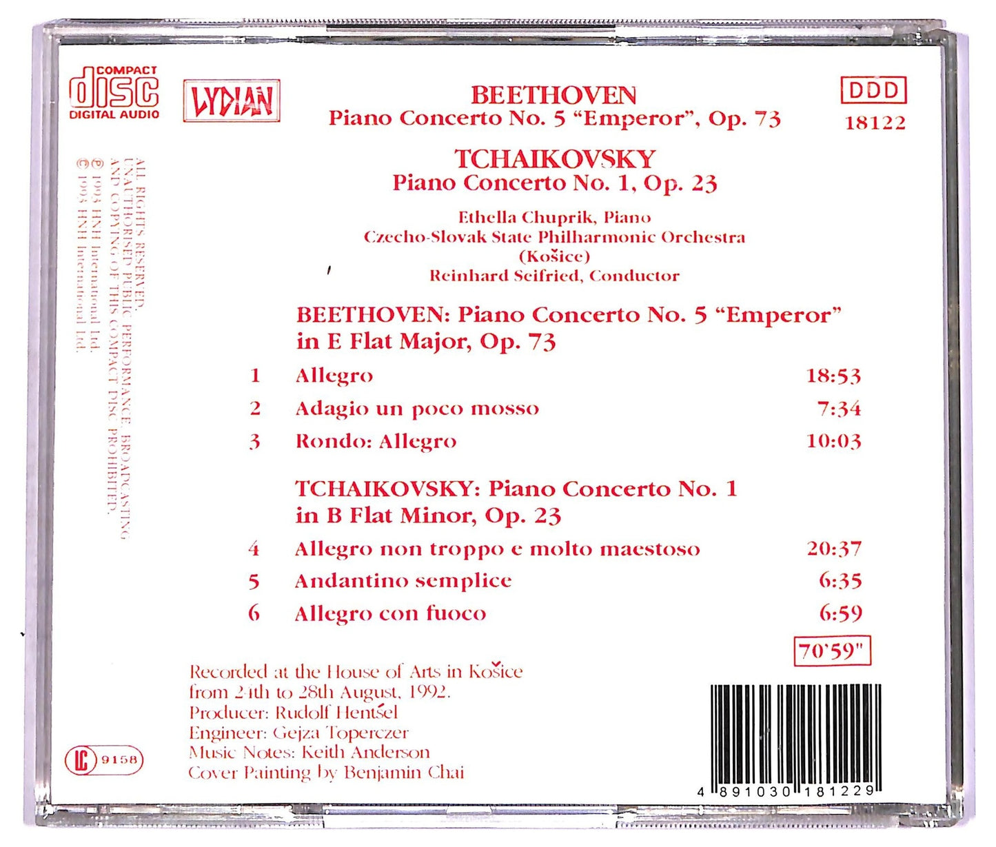 EBOND Beethoven - Piano Concerto No.5 'Emperor', Op. 73 Piano Concerto No.1, Op. 23 CD CD072833